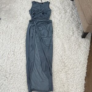 Elegant Sleeveless Blue Dress two pieces